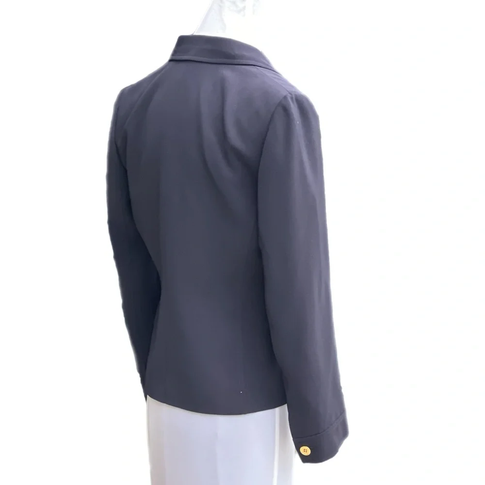 Tahari Arthur S Levine 6P Black Jacket Blazer Gold Excellent Condition
